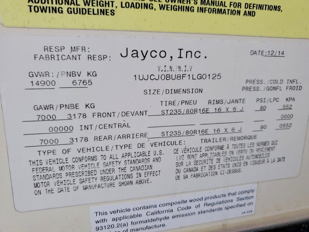 2015 JAYCO ALL Models