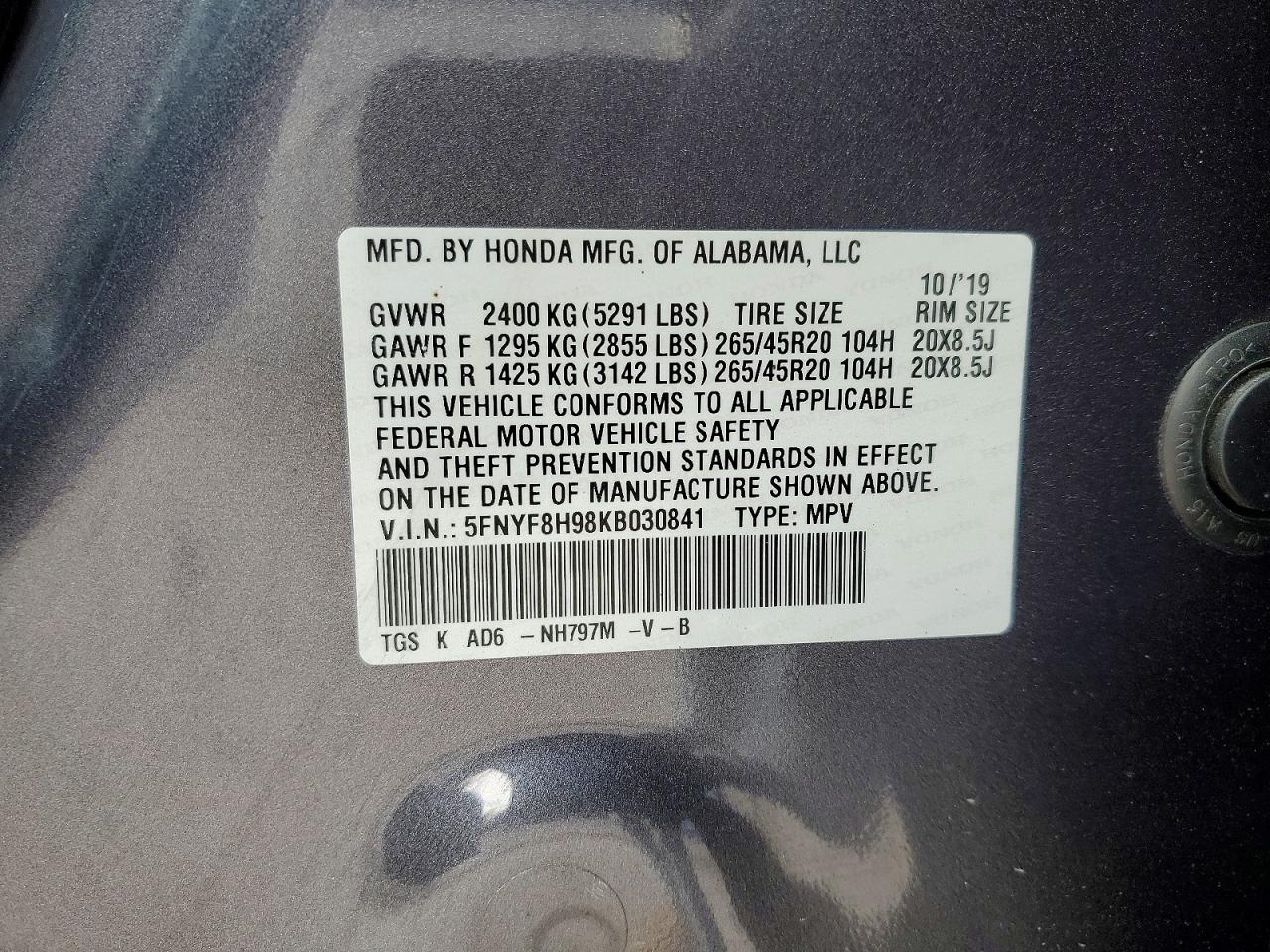 2019 HONDA PASSPORT