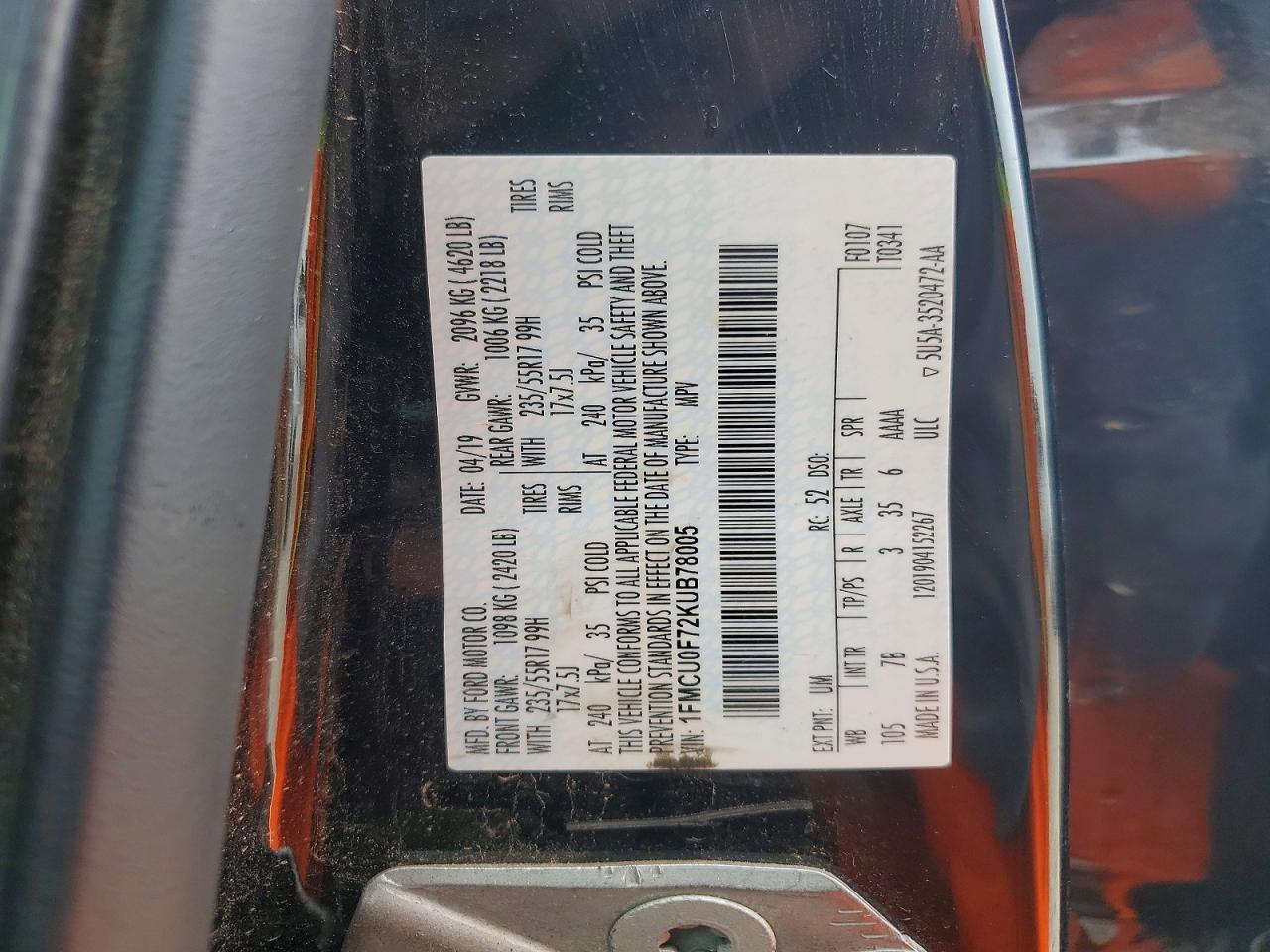 2019 FORD ESCAPE
