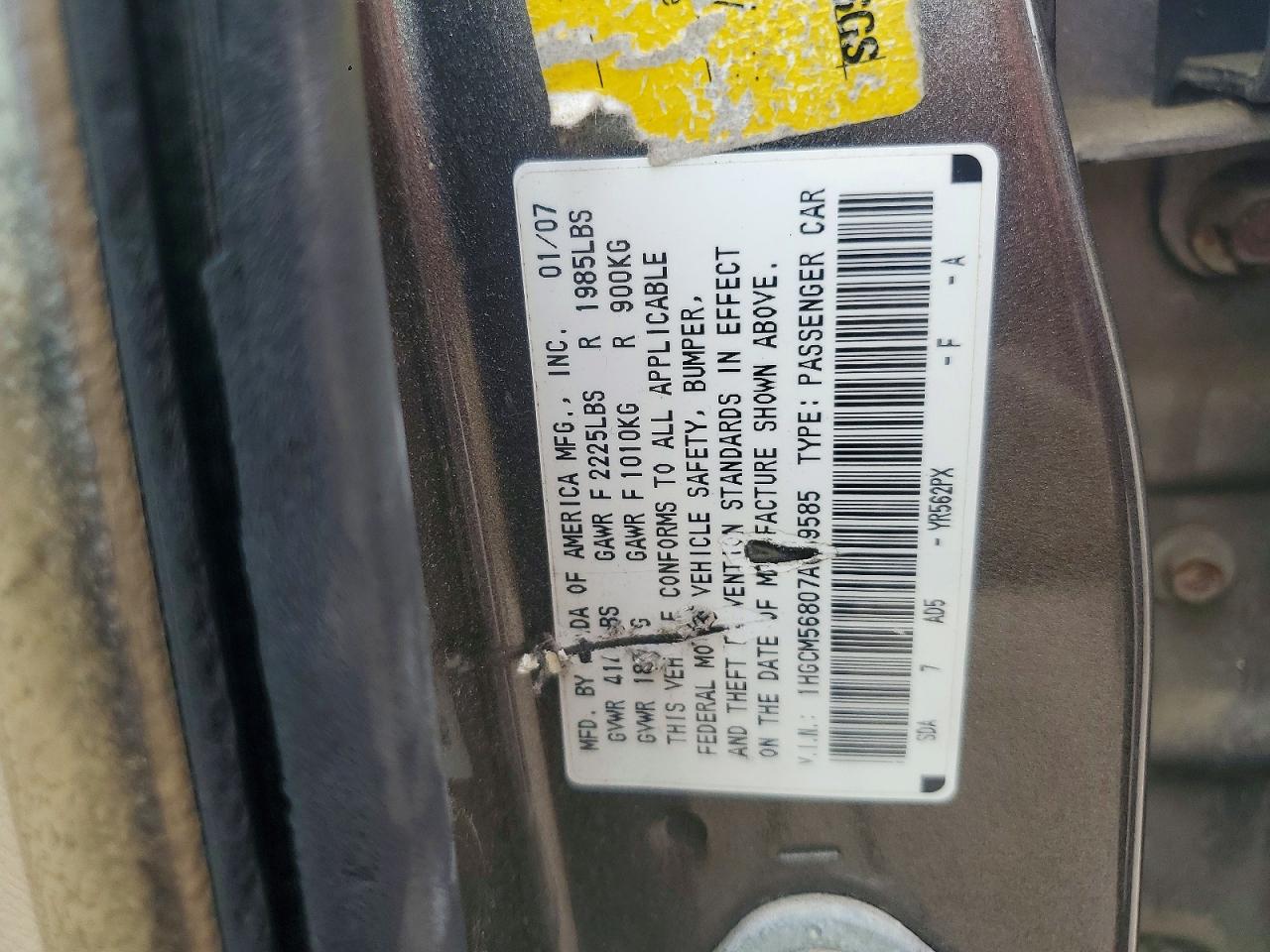 2007 HONDA ACCORD