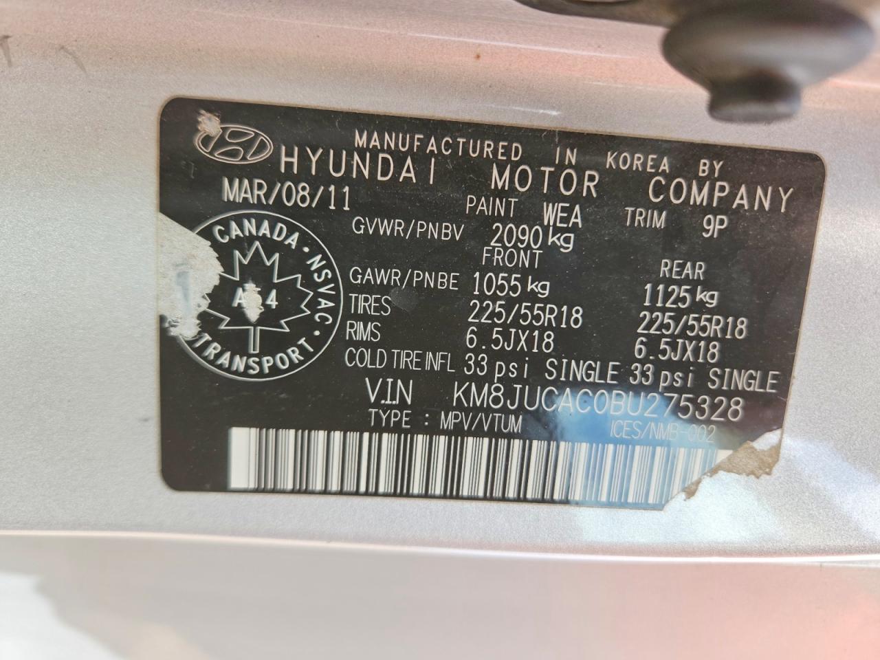 2011 HYUNDAI TUCSON