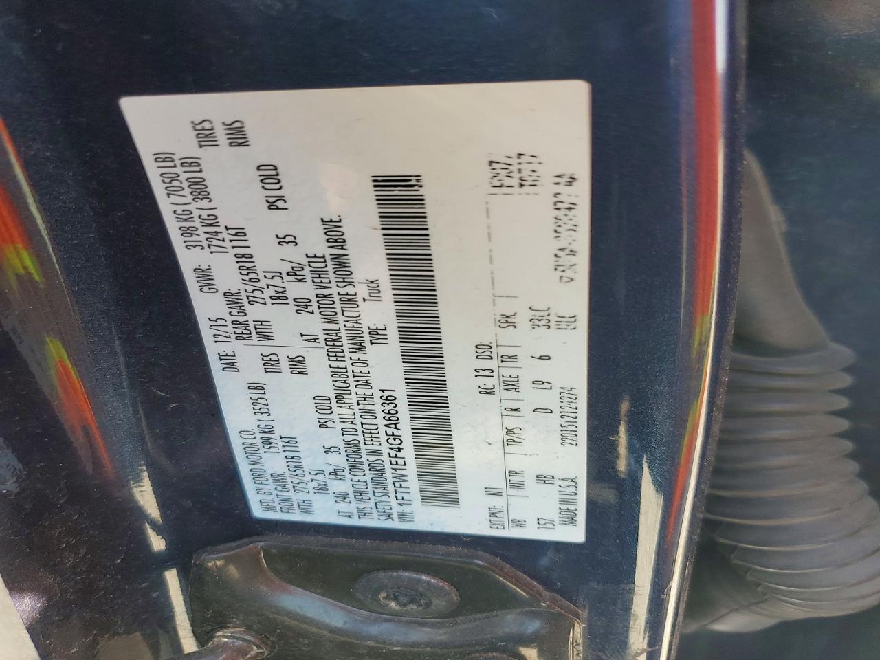 2016 FORD F150