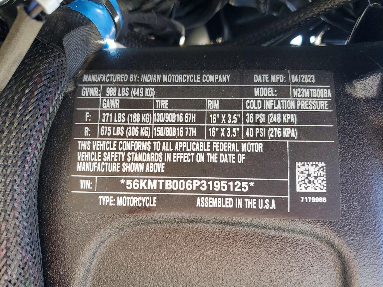 2023 INDIAN MOTORCYCLE CO. MOTORCYCLE