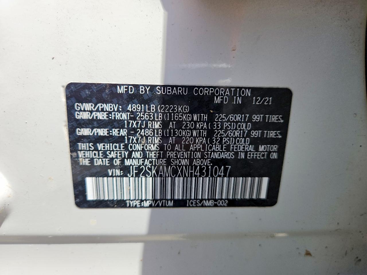 2022 SUBARU FORESTER