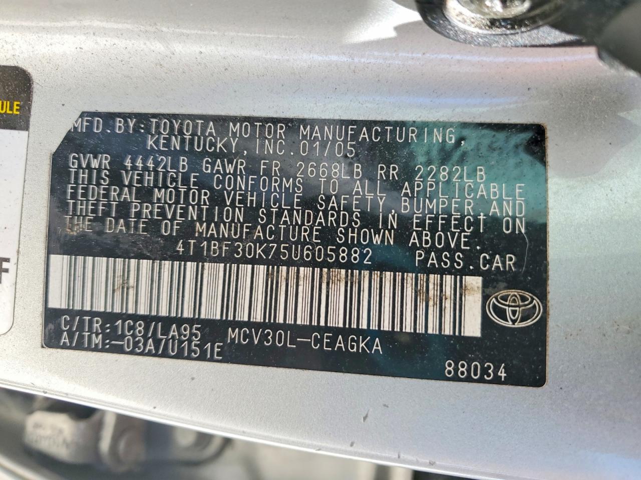 2005 TOYOTA CAMRY