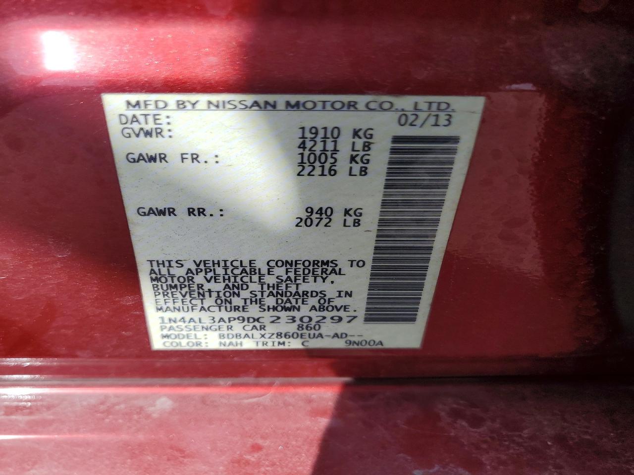 2013 NISSAN ALTIMA