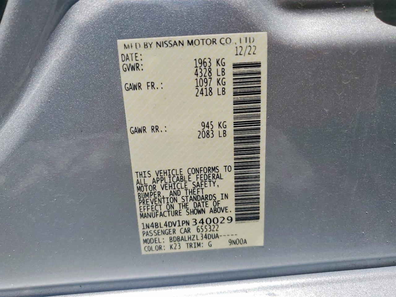 2023 NISSAN ALTIMA