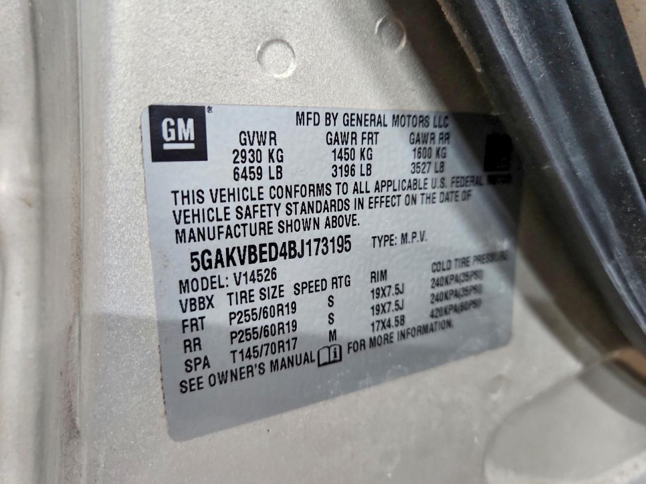 2011 BUICK ENCLAVE