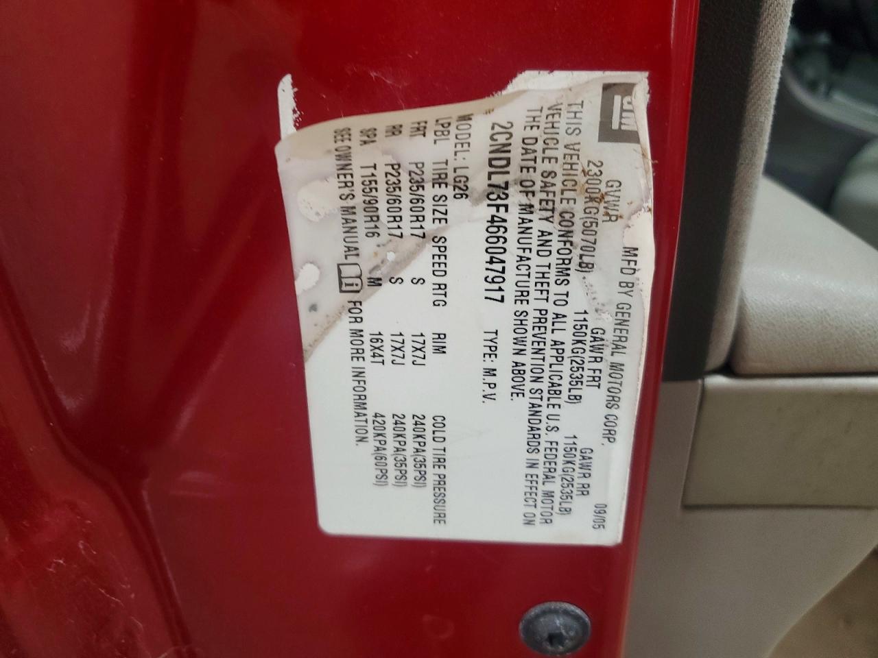 2006 CHEVROLET EQUINOX