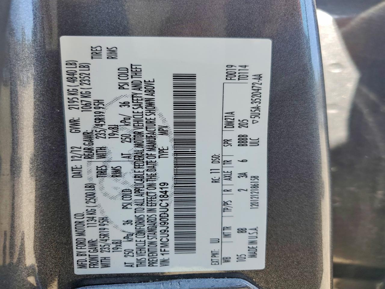 2013 FORD ESCAPE