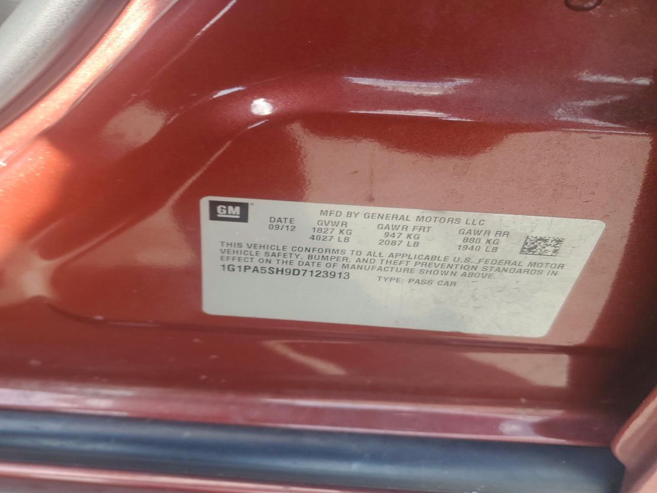 2013 CHEVROLET CRUZE