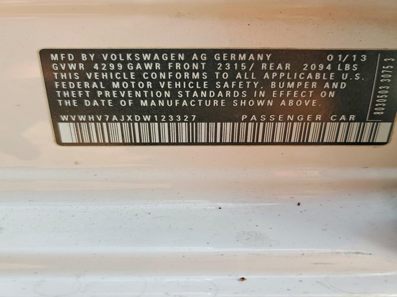 2013 VOLKSWAGEN GTI