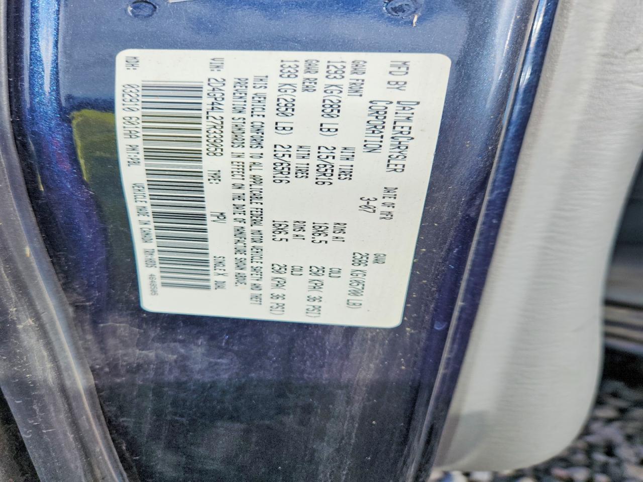 2007 DODGE GRAND CARA