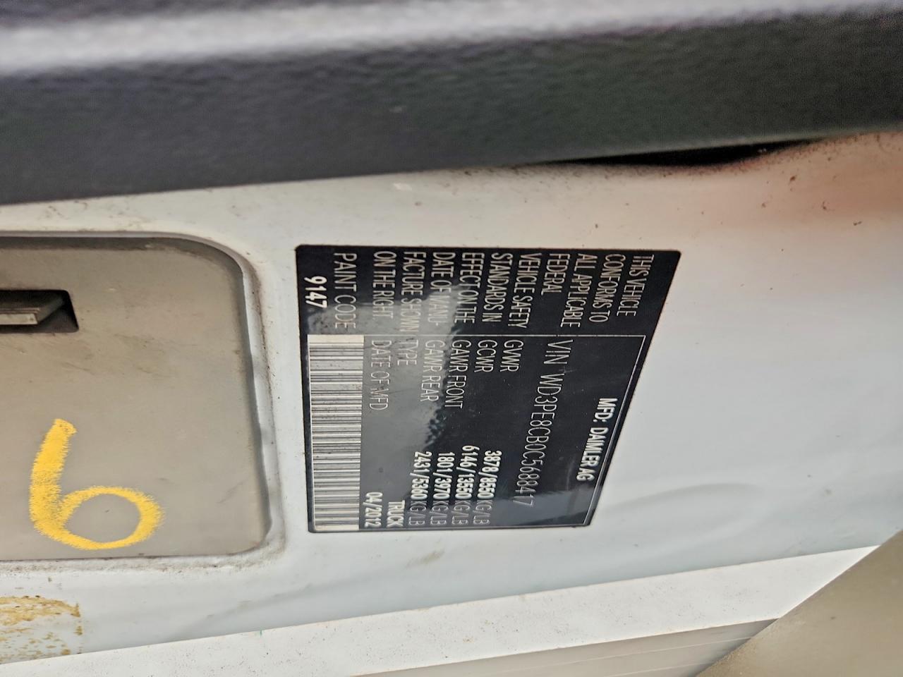 2012 MERCEDES BENZ SPRINTER