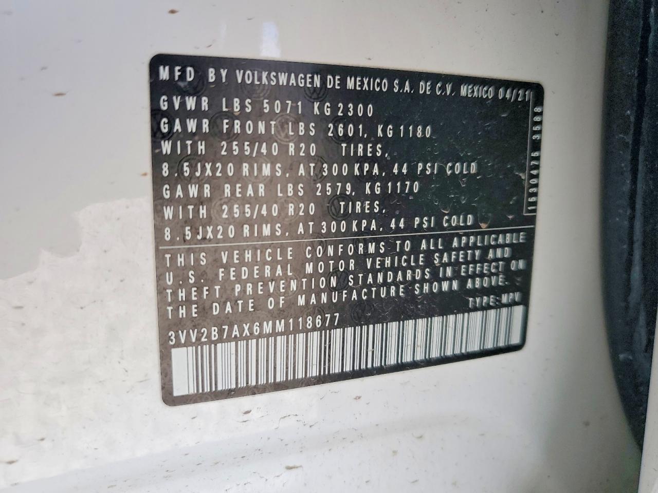 2021 VOLKSWAGEN TIGUAN
