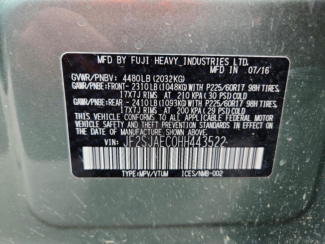 2017 SUBARU FORESTER