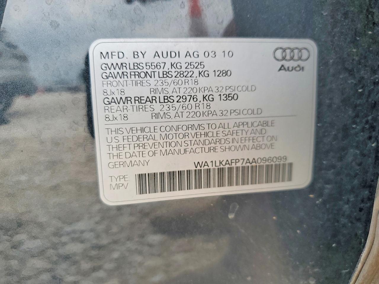 2010 AUDI Q5
