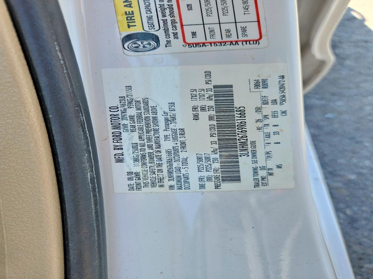 2009 LINCOLN MKZ