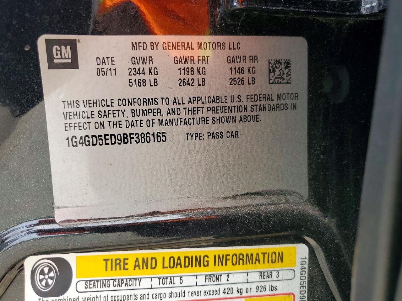2011 BUICK LACROSSE