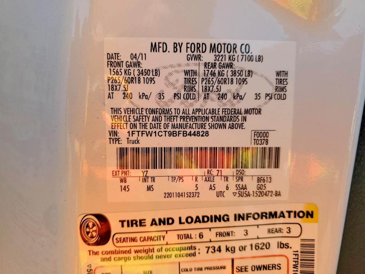 2011 FORD F150