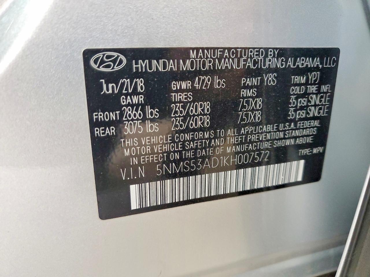 2019 HYUNDAI SANTA FE