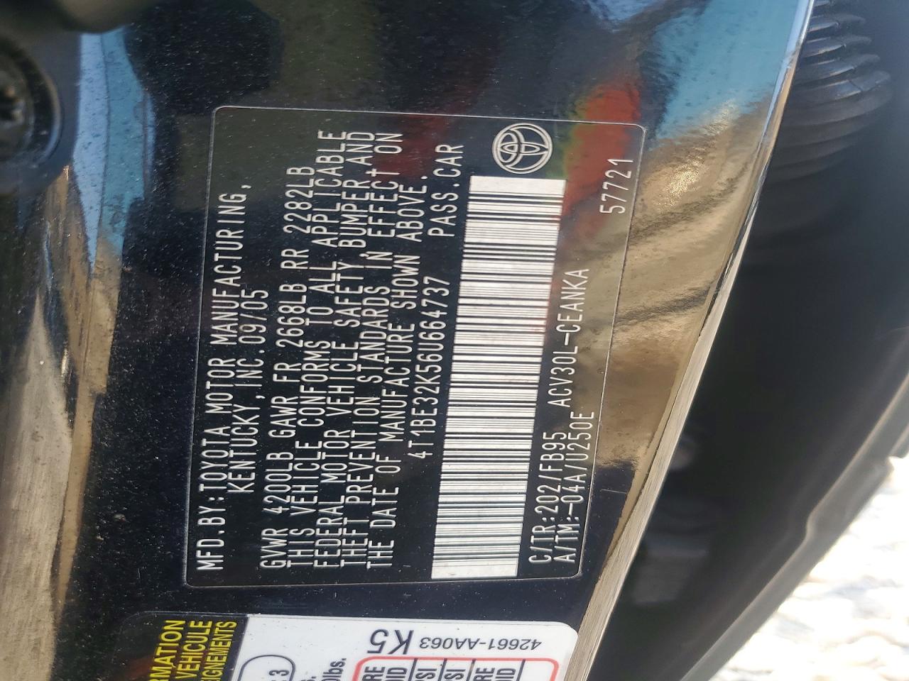 2006 TOYOTA CAMRY
