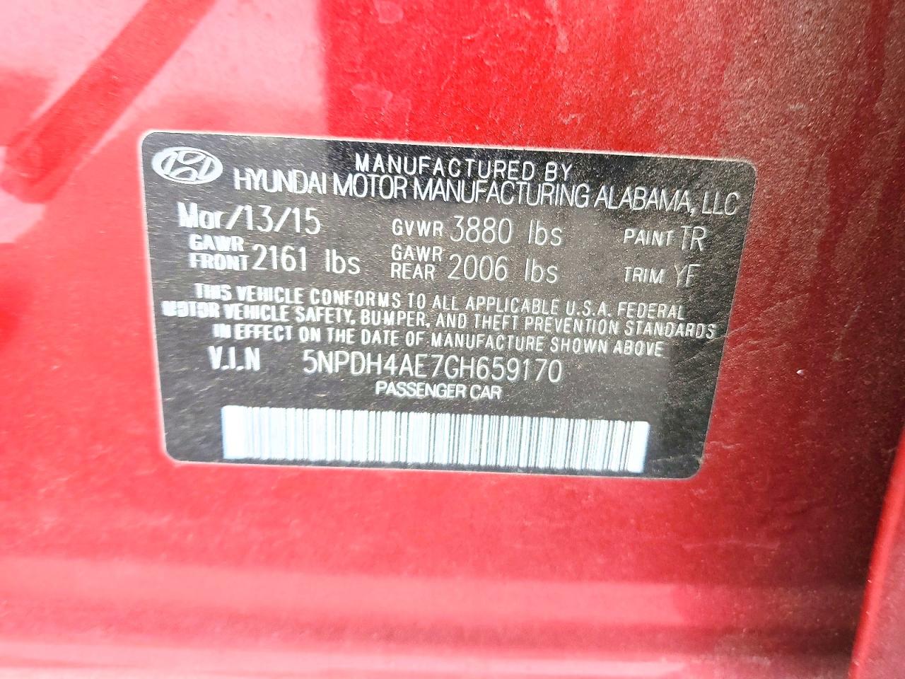 2016 HYUNDAI ELANTRA