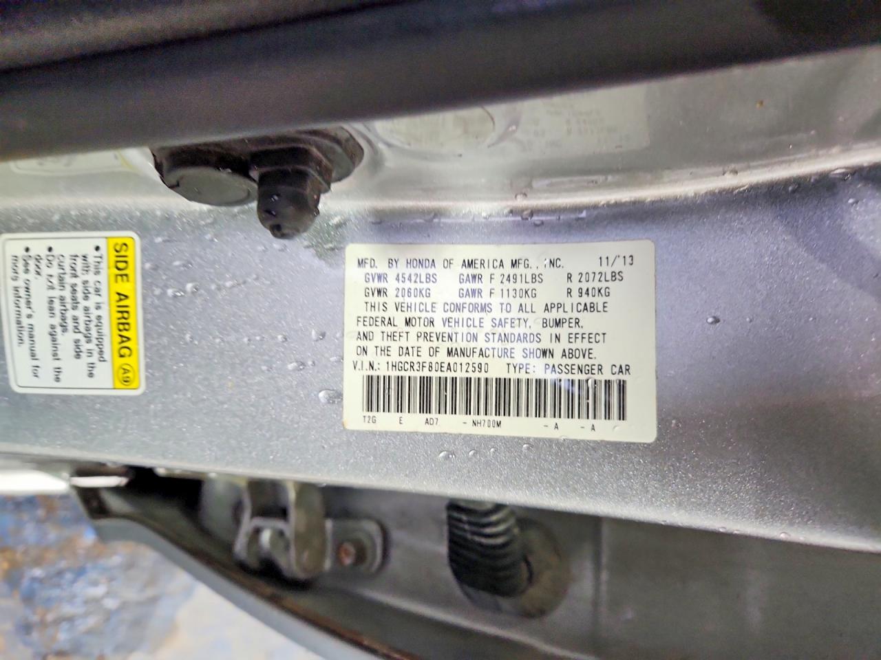 2014 HONDA ACCORD