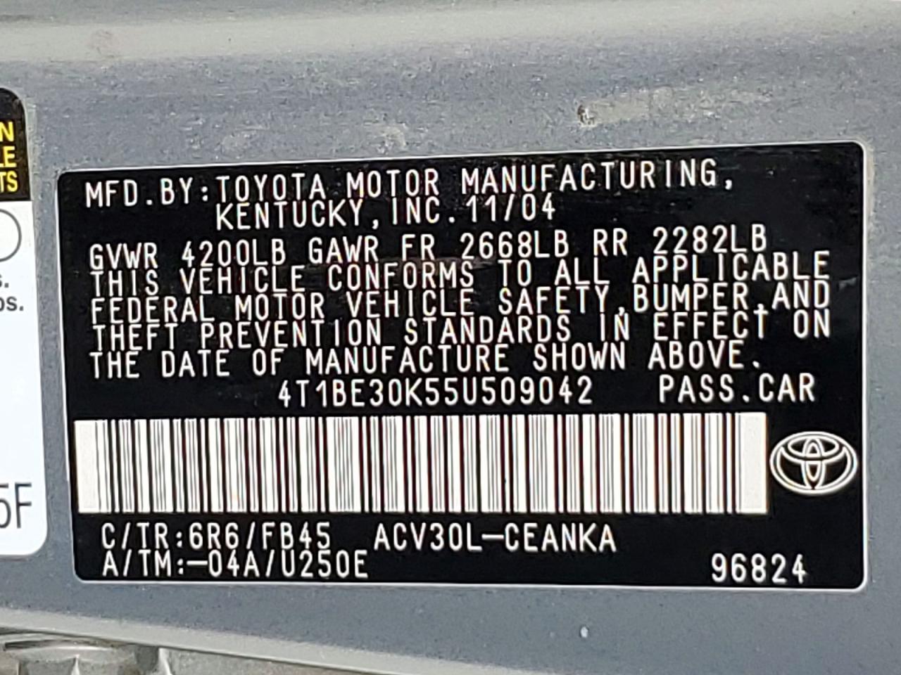 2005 TOYOTA CAMRY