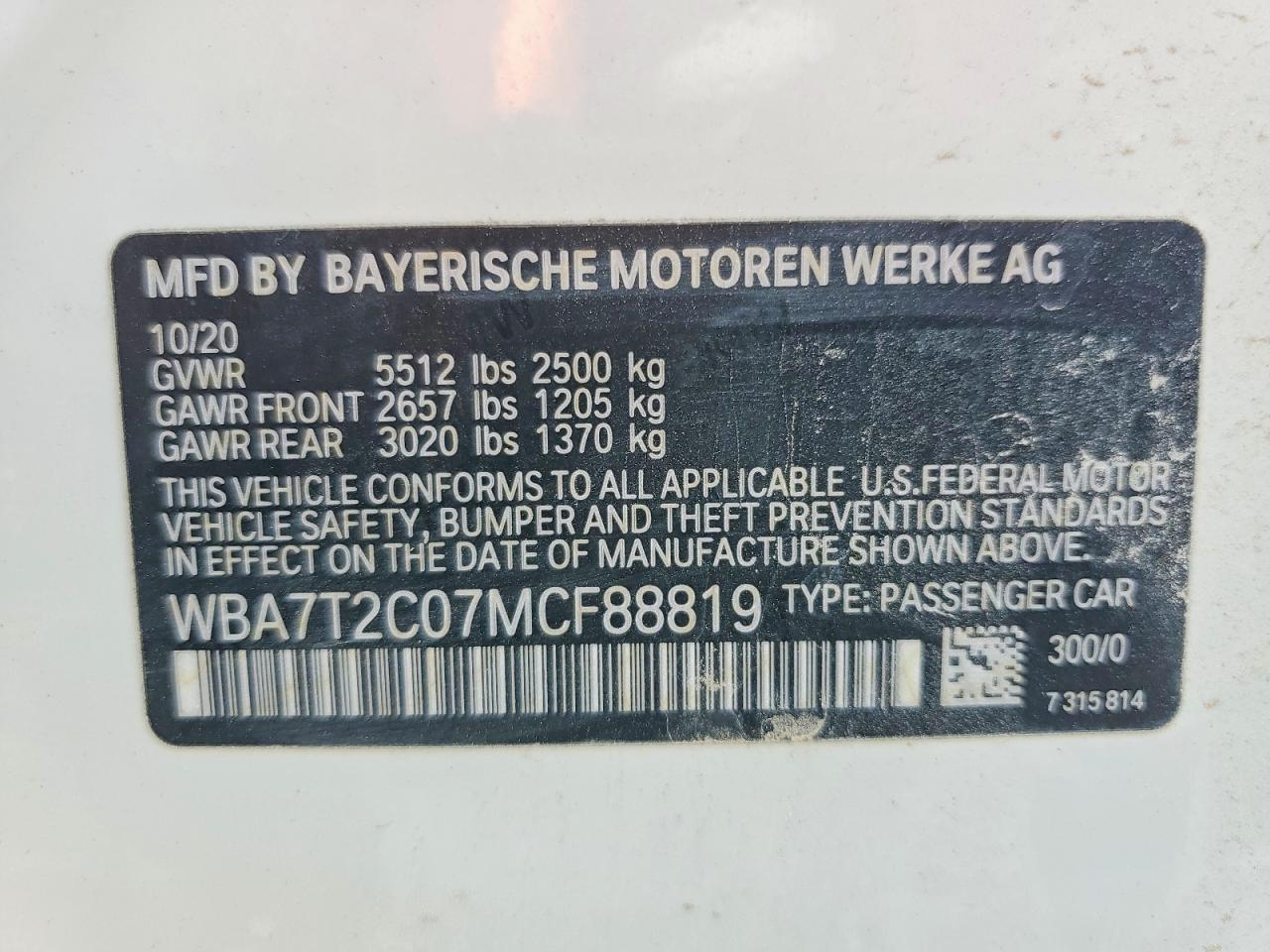 2021 BMW 7 SERIES