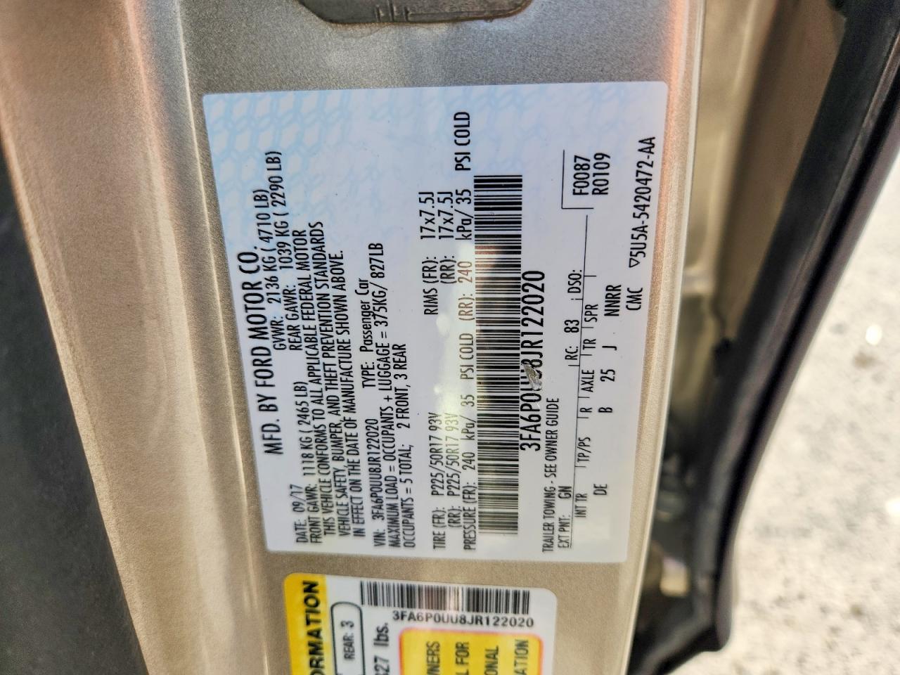 2018 FORD FUSION