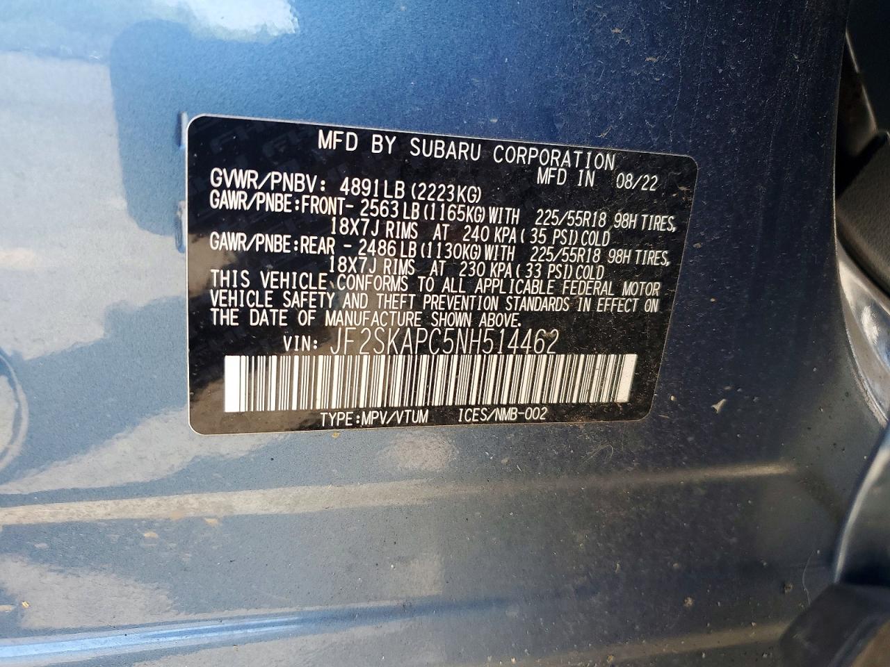 2022 SUBARU FORESTER