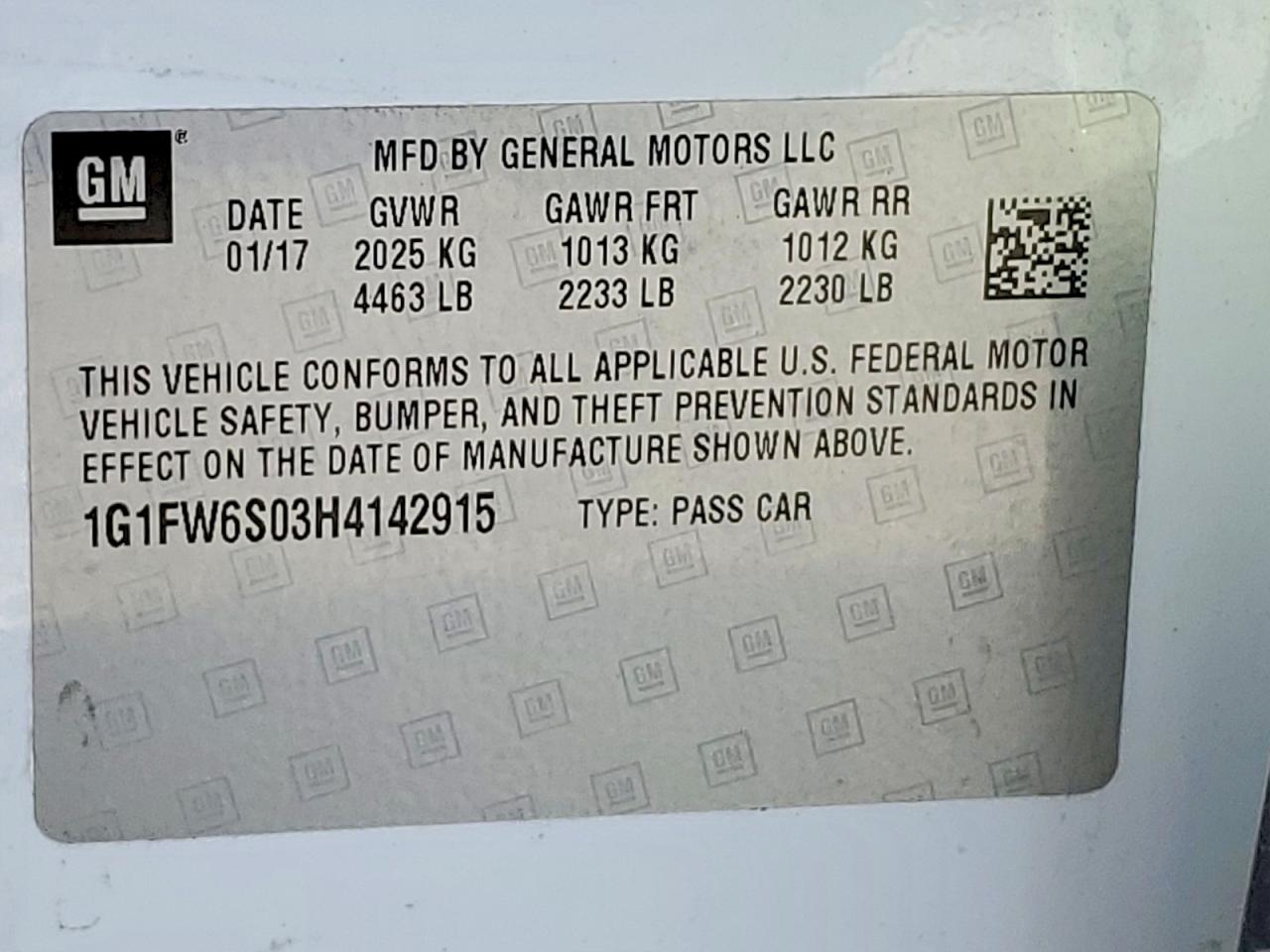 2017 CHEVROLET BOLT