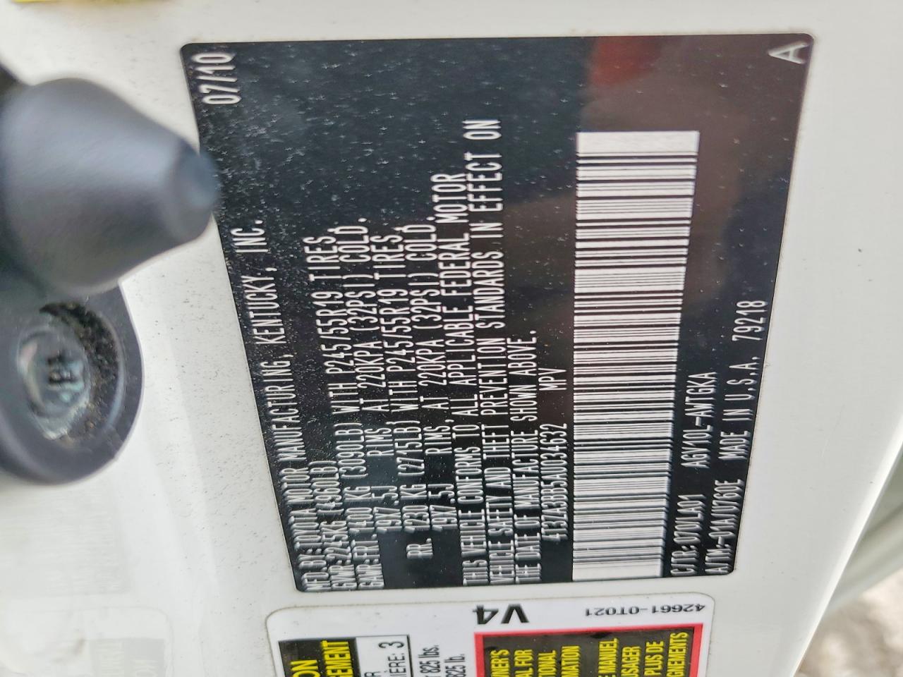 2010 TOYOTA VENZA FWD