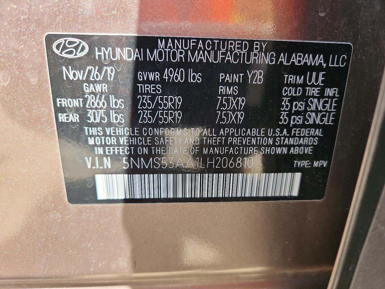 2020 HYUNDAI SANTA FE