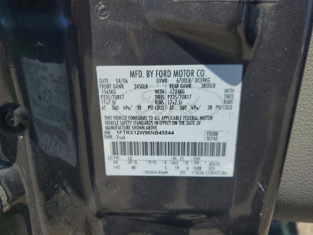 2006 FORD F150