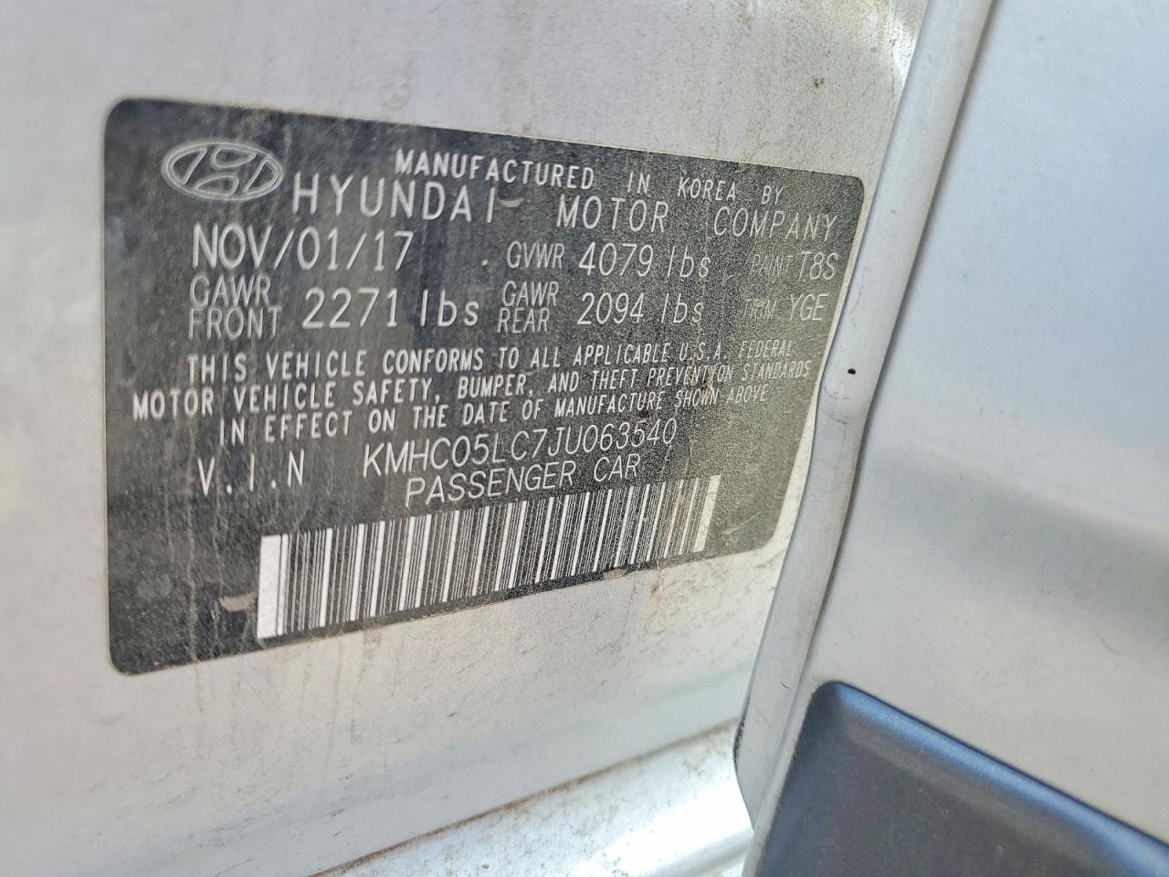 2018 HYUNDAI IONIQ
