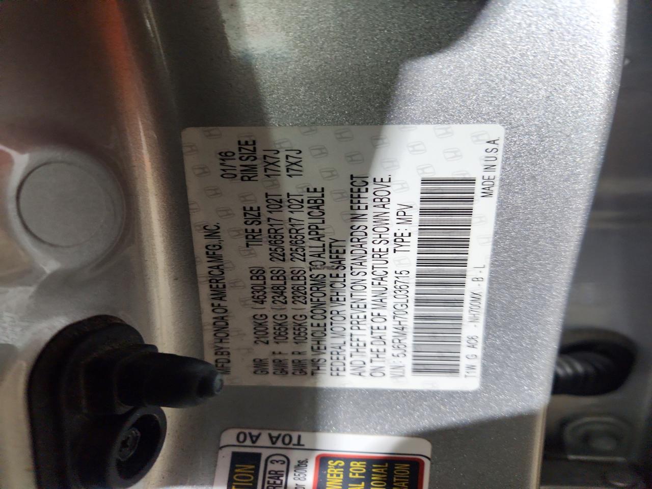 2016 HONDA CRV