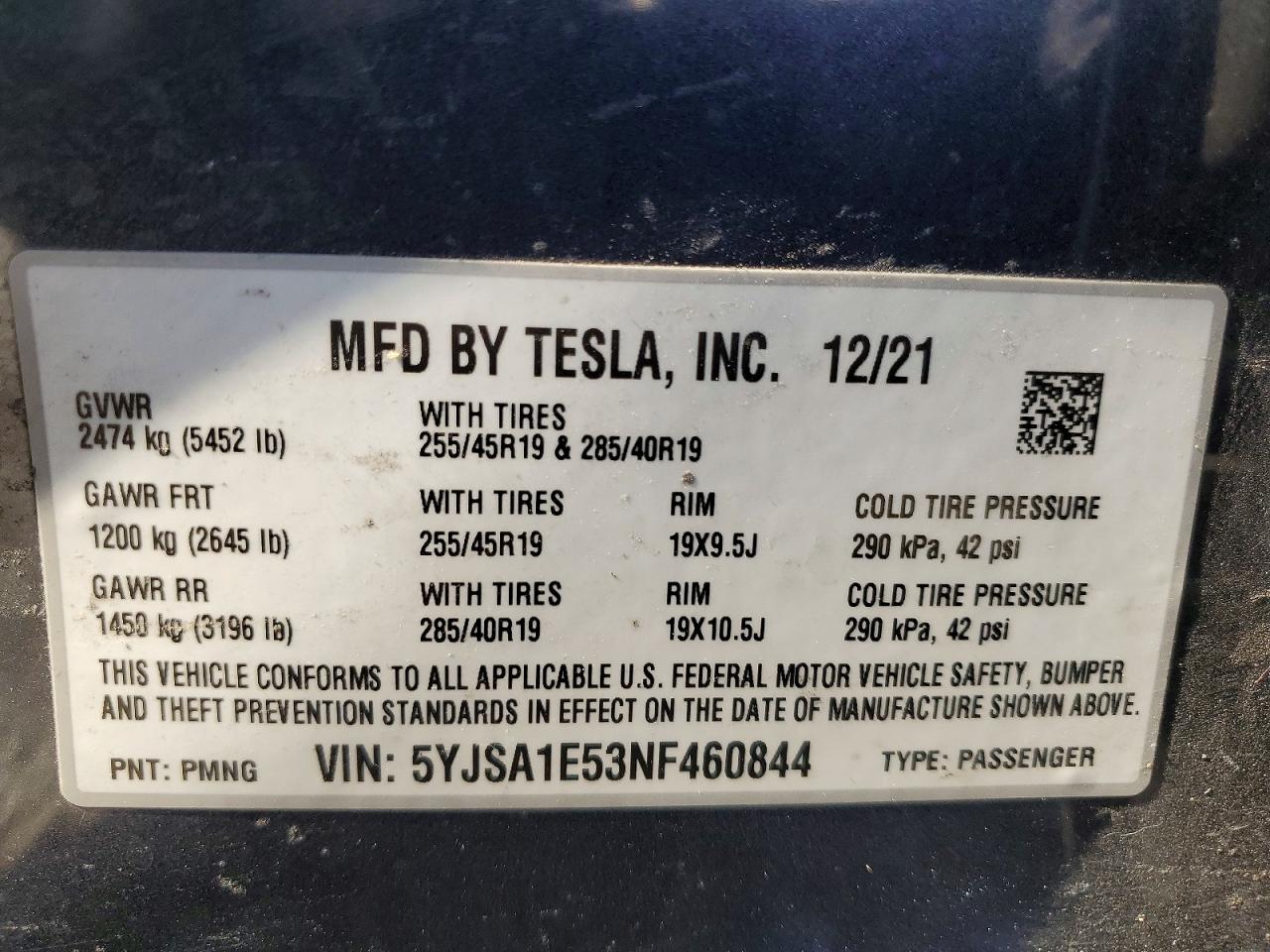 2022 TESLA MODEL S