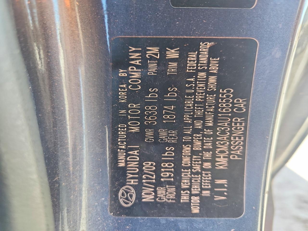 2010 HYUNDAI ACCENT