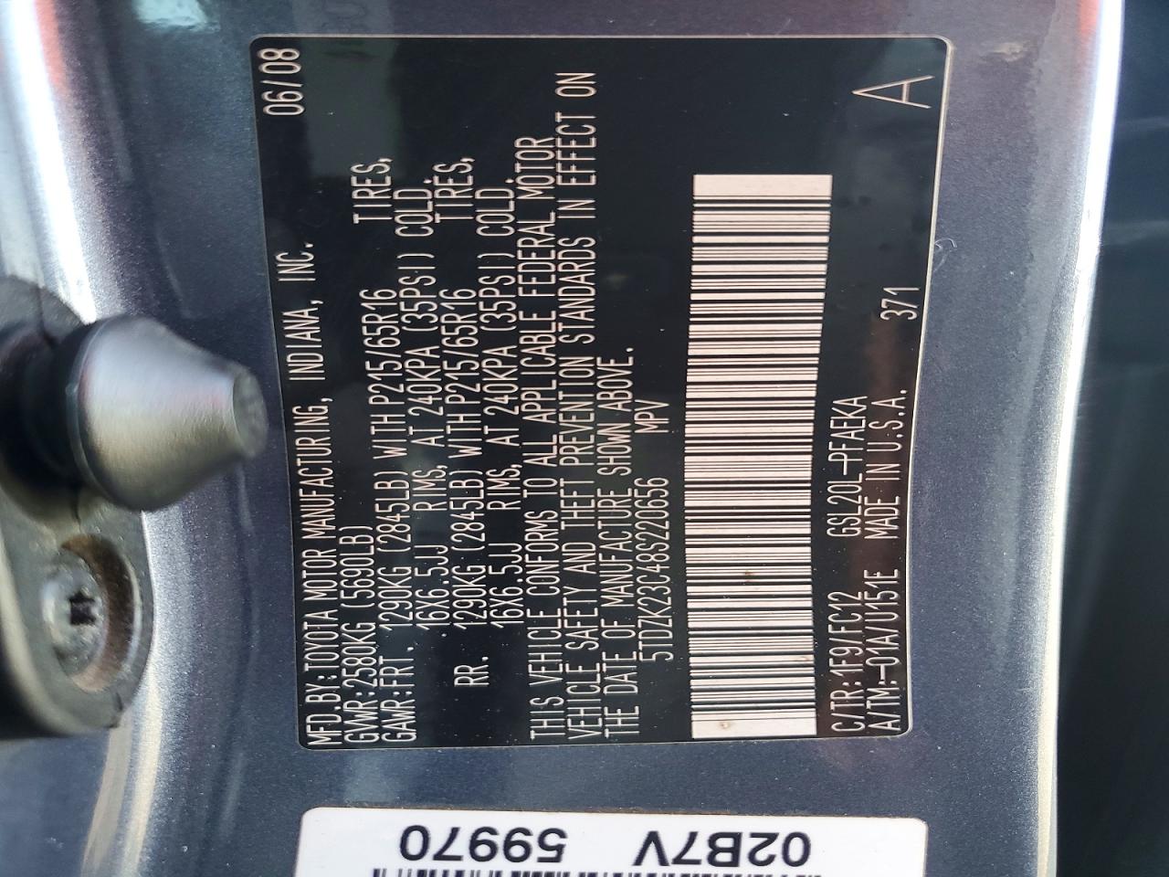 2008 TOYOTA SIENNA