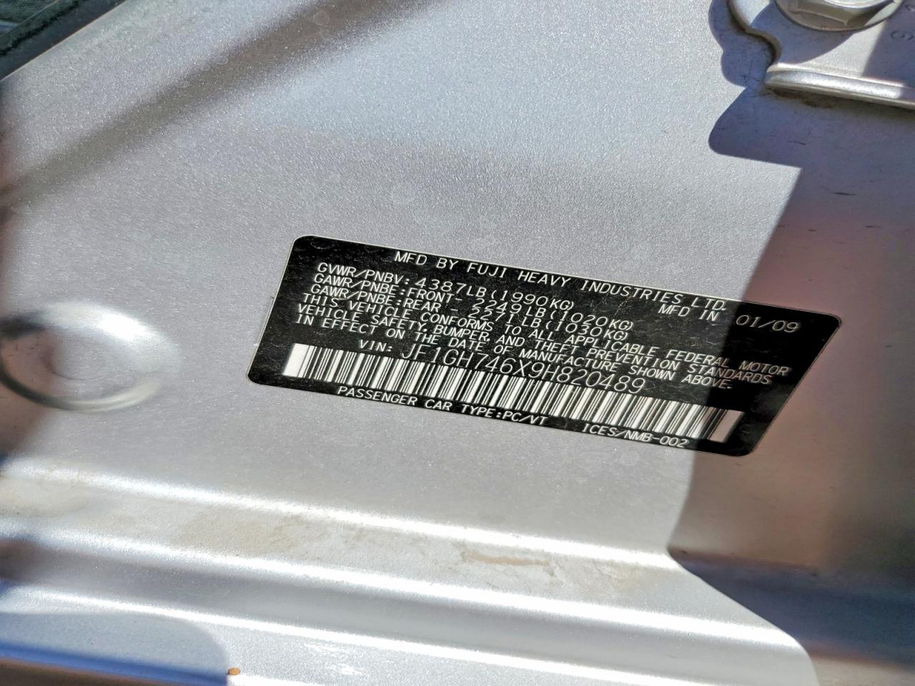 2009 SUBARU IMPREZA