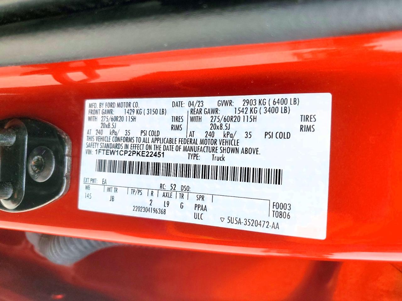 2023 FORD F150