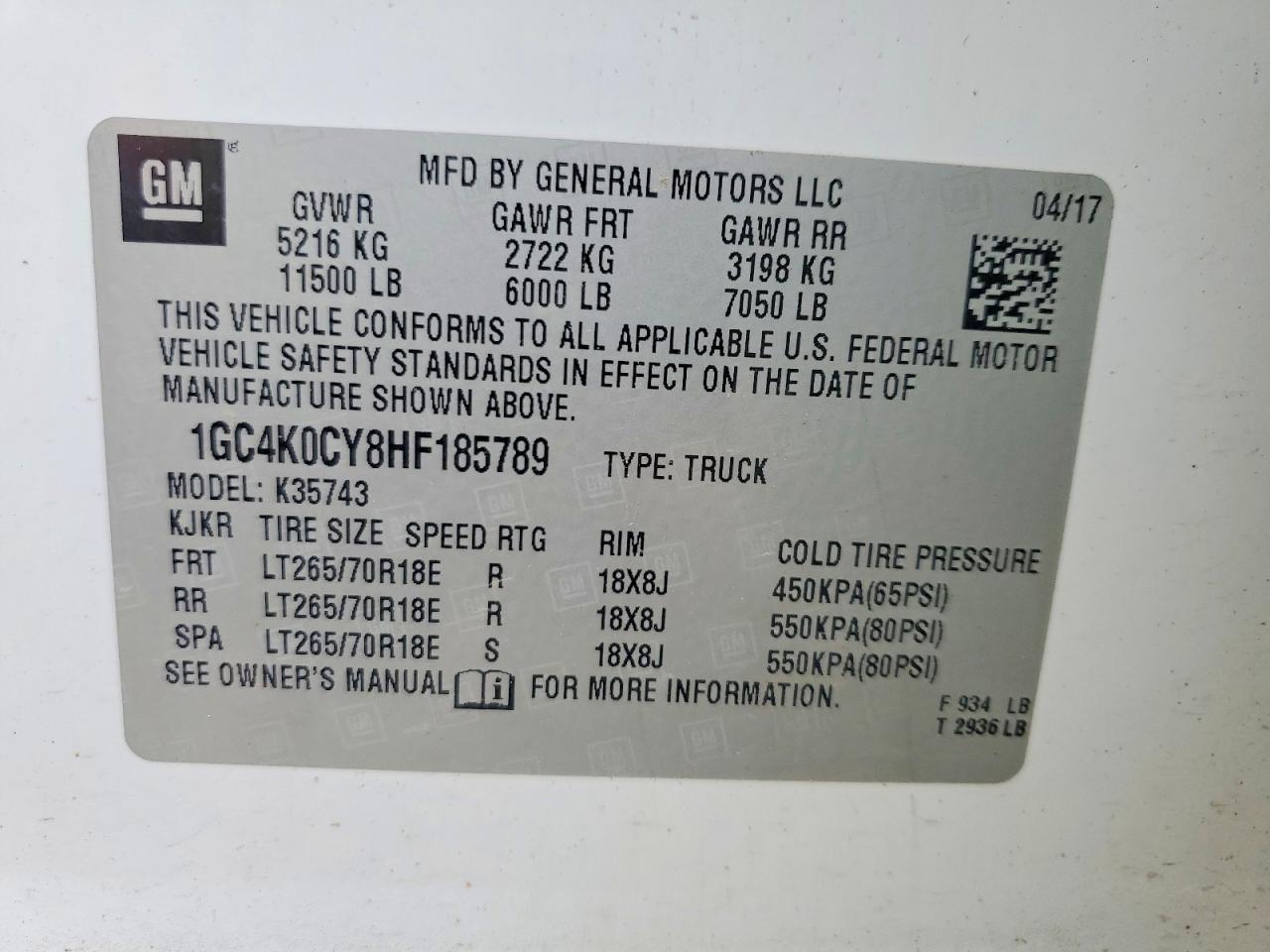 2017 CHEVROLET SILVERADO