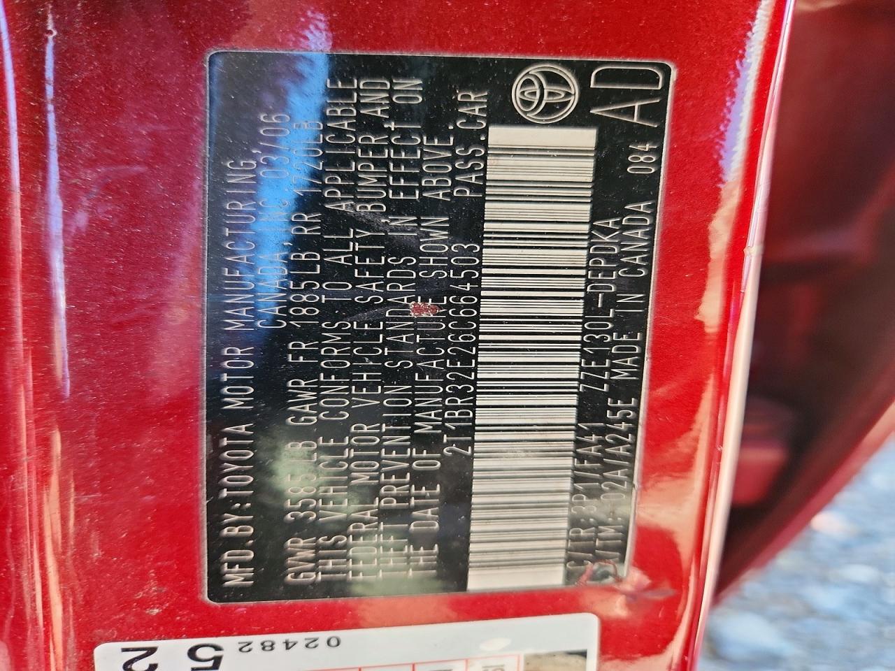 2006 TOYOTA COROLLA