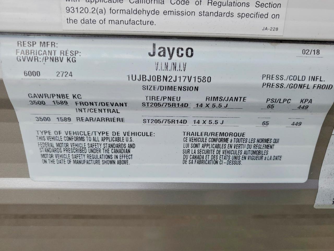2018 JAYCO ALL Models