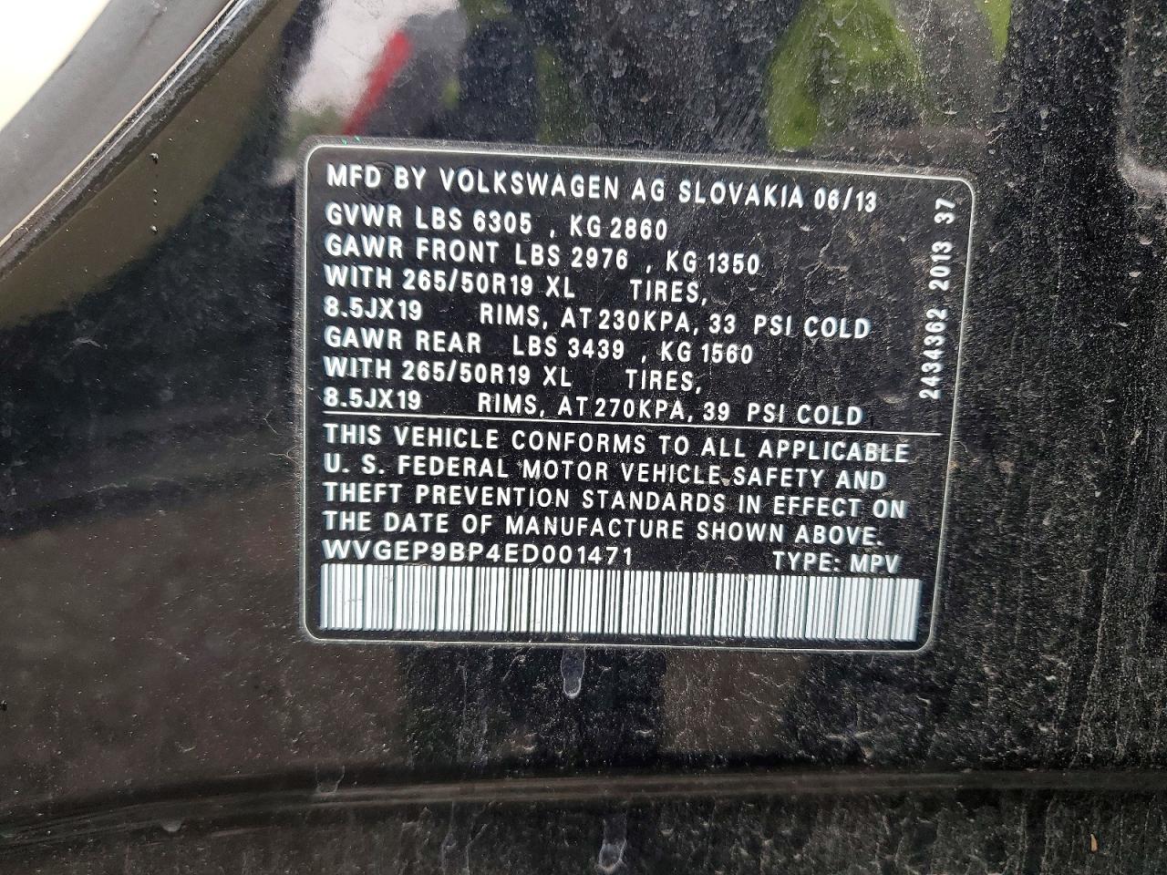 2014 VOLKSWAGEN TOUAREG