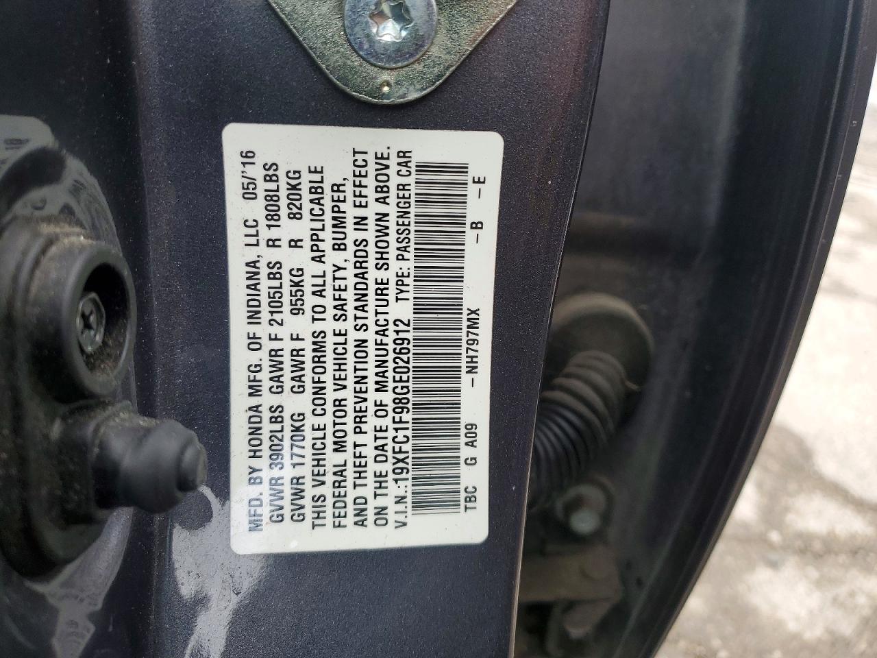 2016 HONDA CIVIC