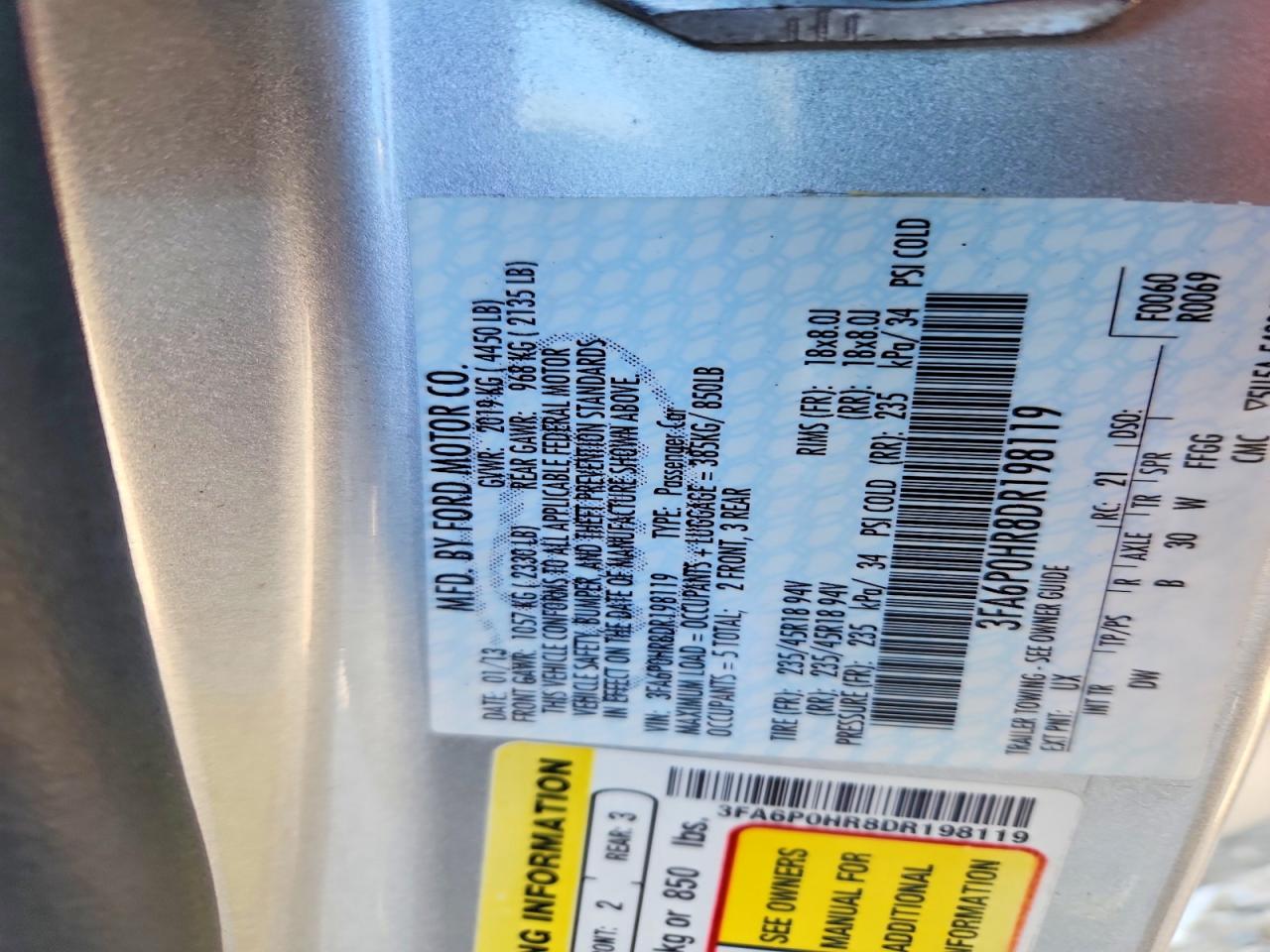 2013 FORD FUSION