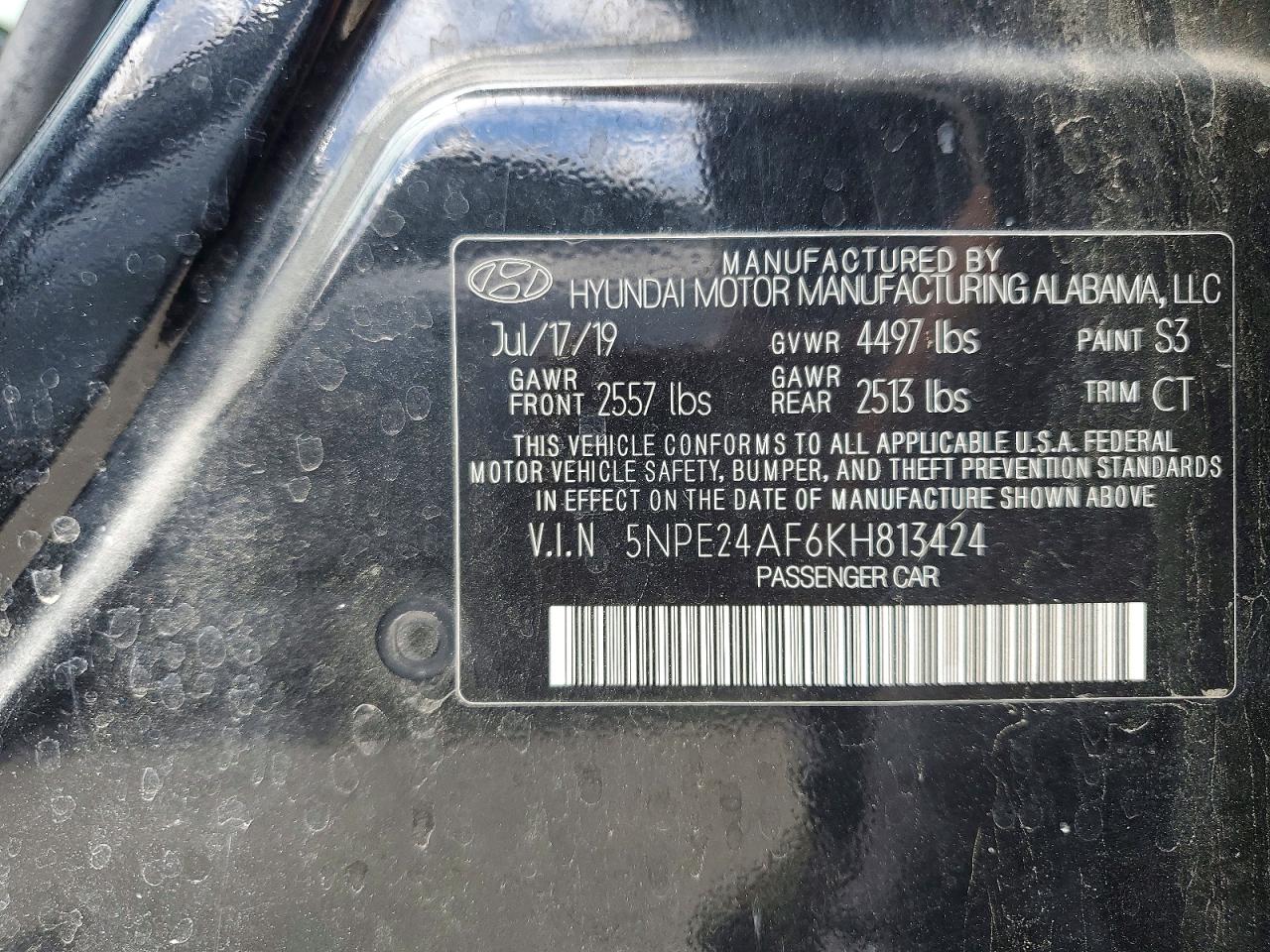 2019 HYUNDAI SONATA